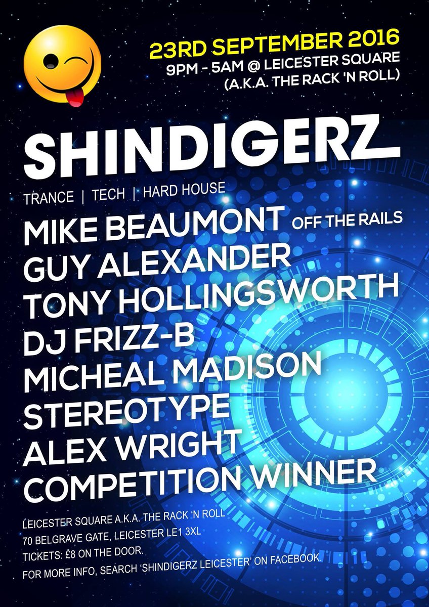 shindigerz's tweet photo. Trance - Hard Trance - Tech Trance - #ShindigerzTribe  23rd September https://t.co/7e9Q3joz9z