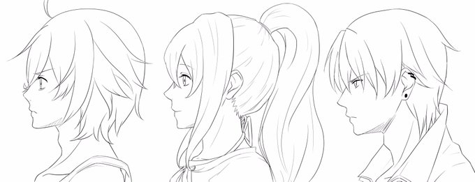 横顔の練習のtwitterイラスト検索結果 古い順