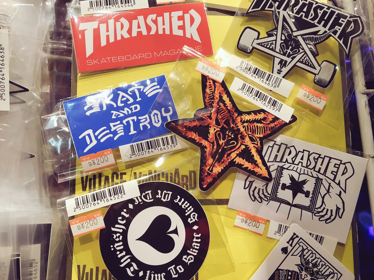 ヴィレッジヴァンガード新潟bp店 Thrasher あれもこれもぜ んぶ 0 Tax Thrasherステッカー ド定番のものから レアなものまで ここまで揃ってると全部欲しいっ ペンケース Iphoneケースに Thrasher