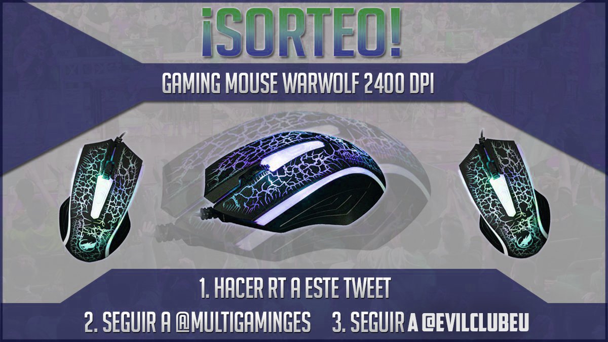 multigeekx's tweet photo. 🔔 ¡SORTEO de un Gaming Mouse Warwolf!

Para participar➡ Haz #RT, Sigue a @MultiGamingES y @EvilClubEU Termina el: 18 https://t.co/e1Y5d7qnMp