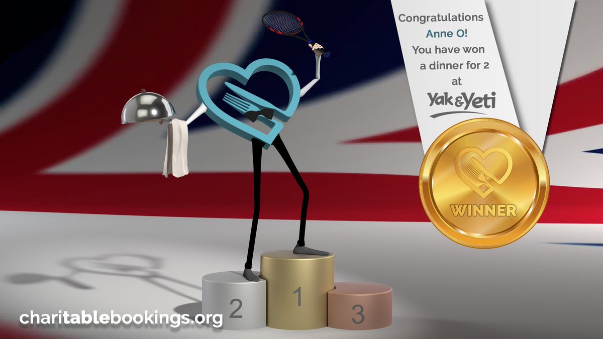CharitableBookings.com (@charitablebooki) on Twitter photo Congratulations Anne O - You have WON a free dinner for 2 at <a href="/yakandyeti_/">Yak & Yeti</a>! Enjoy your dinner! Congratulations Anne O - You have WON a free dinner for 2 at <a href="/yakandyeti_/">Yak & Yeti</a>! Enjoy your dinner!