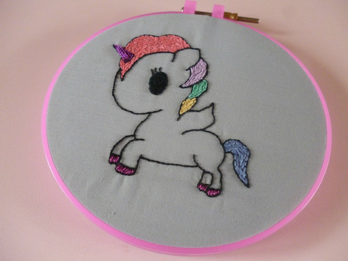 SewUniquelySam's tweet photo. kawaii unicorn embroidery hoop, wall art, nursery decor, handmad… https://t.co/jR5XFjVR16 #SewUniquelySam #6InchHoop https://t.co/dNCAf39MwM
