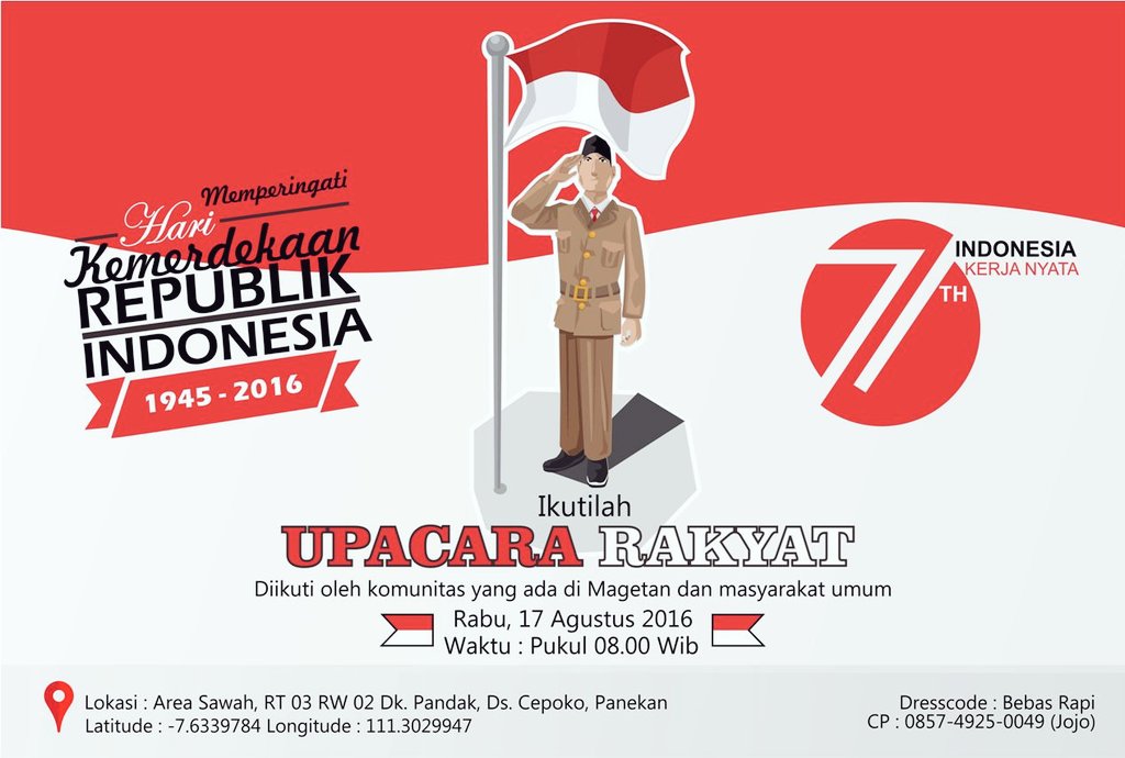 Gabung yuk #upacararakyat #17agustus #magetan| info, Kontak 085749250049
