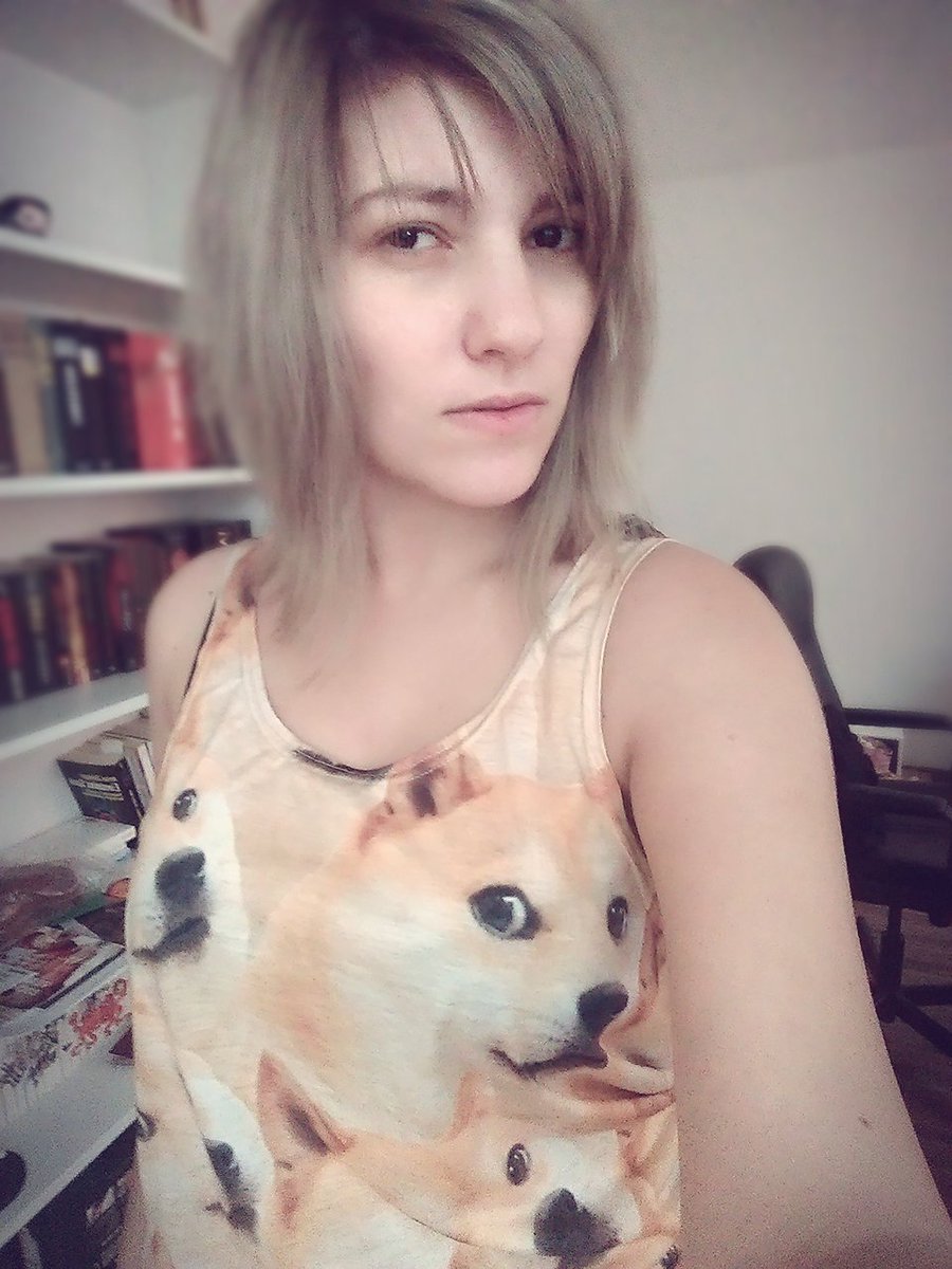 JustawayKitty's tweet image. Today's my Birthday and I got the bestest Shirt of all the Shirts from @ribbit666  xD
#doge muchshirt #sowow