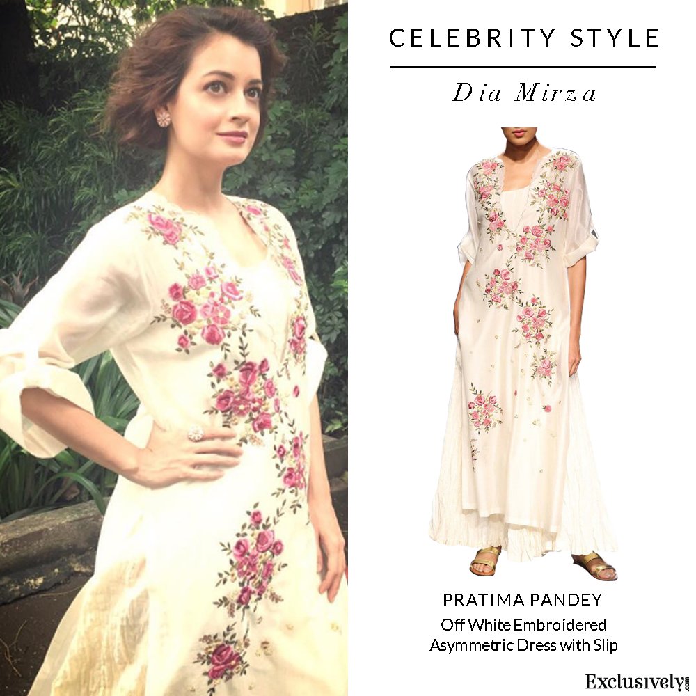 ExclusivelyCom's tweet image. #DiaMirza looking super graceful in this Prama outfit from the collection "The Proposal"- goo.gl/lXgY2x