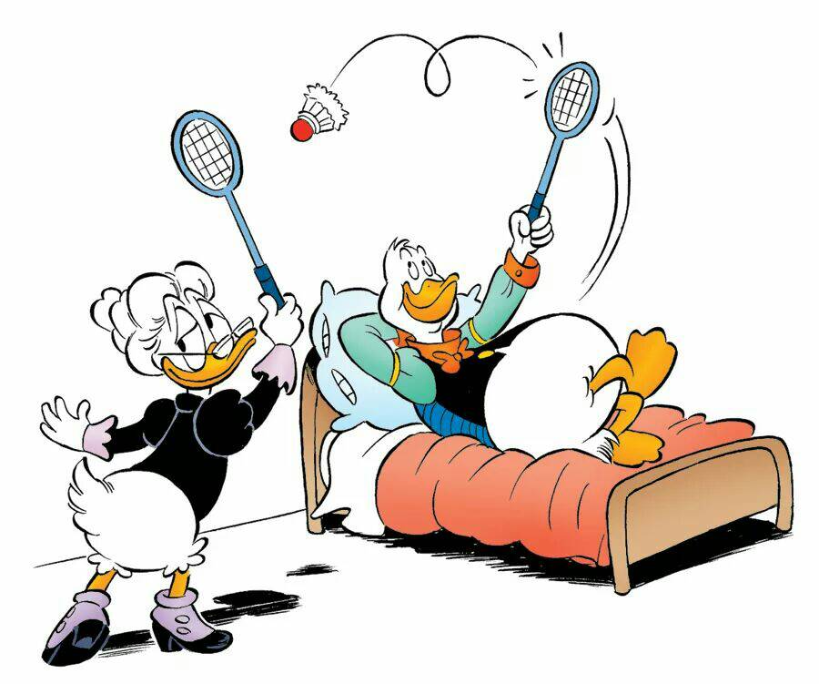Oma_Duck's tweet photo. Badminton? @Gijs_Gans speelt het liefst BEDminton! #OLS2016 https://t.co/XMOXLwynYj
