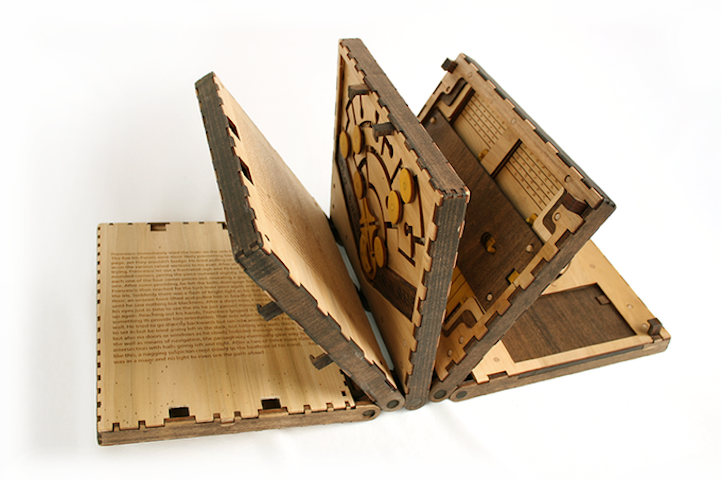 mymodernmet's tweet photo. This brilliant book's pages are wooden puzzles you have to solve to continue reading https://t.co/NZBETnZ3dX https://t.co/ODcYF0QExh
