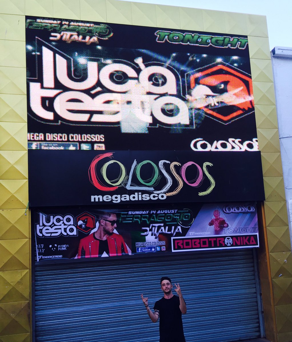 lucatestamusic's tweet photo. Playing tonight at @discocolossos with my brother Robotronika!🇪🇸🇪🇸😎😎 https://t.co/WsekUobdIS