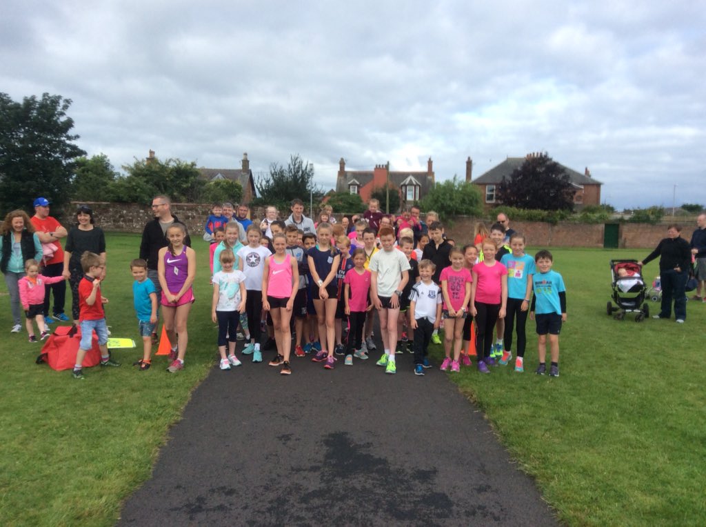 55 youngsters running in the Junior parkrun today. Free sports available afterwards to all runners #prestwick #csh