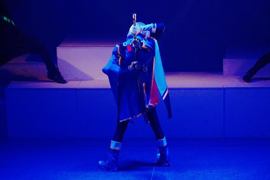 yuma18justice's tweet photo. BLAZBLUEカンパニー、本当に大好きです(*^^*)

1ヶ月間ありがとうございました！！！！！！！！！！！！

最後の「背面納刀」！！！！😋
ちょうど撮って頂いてました😭😍

#bbst #BLAZBLUE https://t.co/axA2skr5Nb