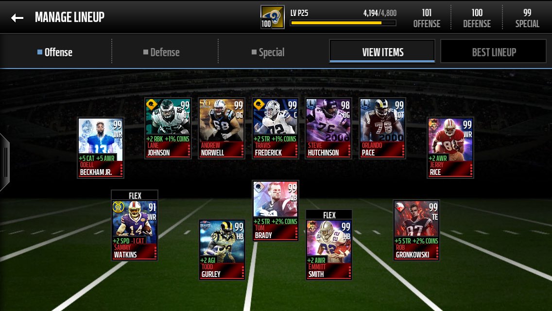 jon_gelenius's tweet photo. Official Madden Mobile squad for 2016 @EAMaddenMobile @EAMaddenNFL #100overall https://t.co/sTNnJ5mJVO