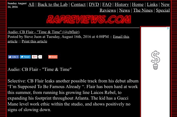 STREAM: @CBFlair | "Time &amp; Time" on <a href="/RapReviews/">RapReviews.com #BlackLivesMatter</a>: 

[rapreviews.com/news/View.php?…]