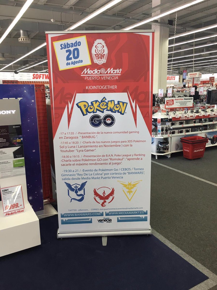 PokemongoAragon's tweet photo. @Rolus_YT  Este sábado que viene tienes este evento en Media Markt Puerto Venecia para abrir boca😉 https://t.co/opF28Hf1ee