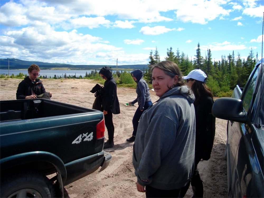 Piguttuit's tweet image. The #PolarPeeps went bakeapple picking! Here they are prepping for the onslaught of Labrador flies. #PolarPickers
