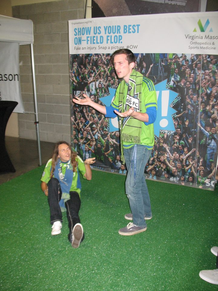 VMFHealth's tweet photo. It’s @SoundersFC day and we'll be at the match. Come visit our fake-a-flop photo op. #SEAvRSL #Sounders #OWcontest https://t.co/5BjEw7JKWQ