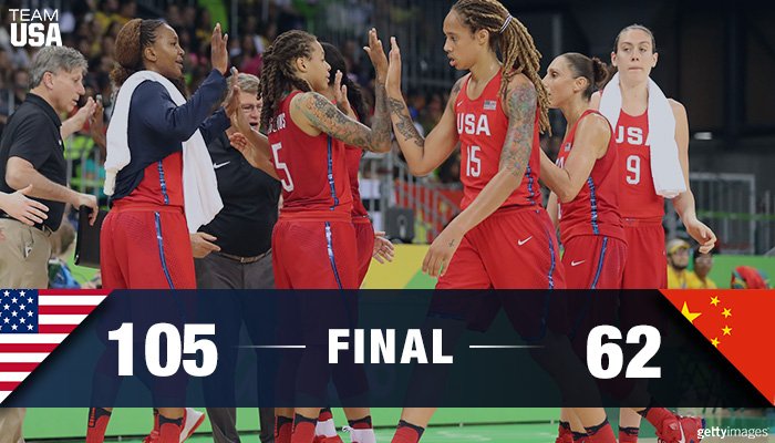 TeamUSA's tweet photo. ...and that makes 🖐- 0 for women's @usabasketball! 

CONGRATS 🇺🇸🇺🇸🇺🇸 https://t.co/hlqHsVAHsg
