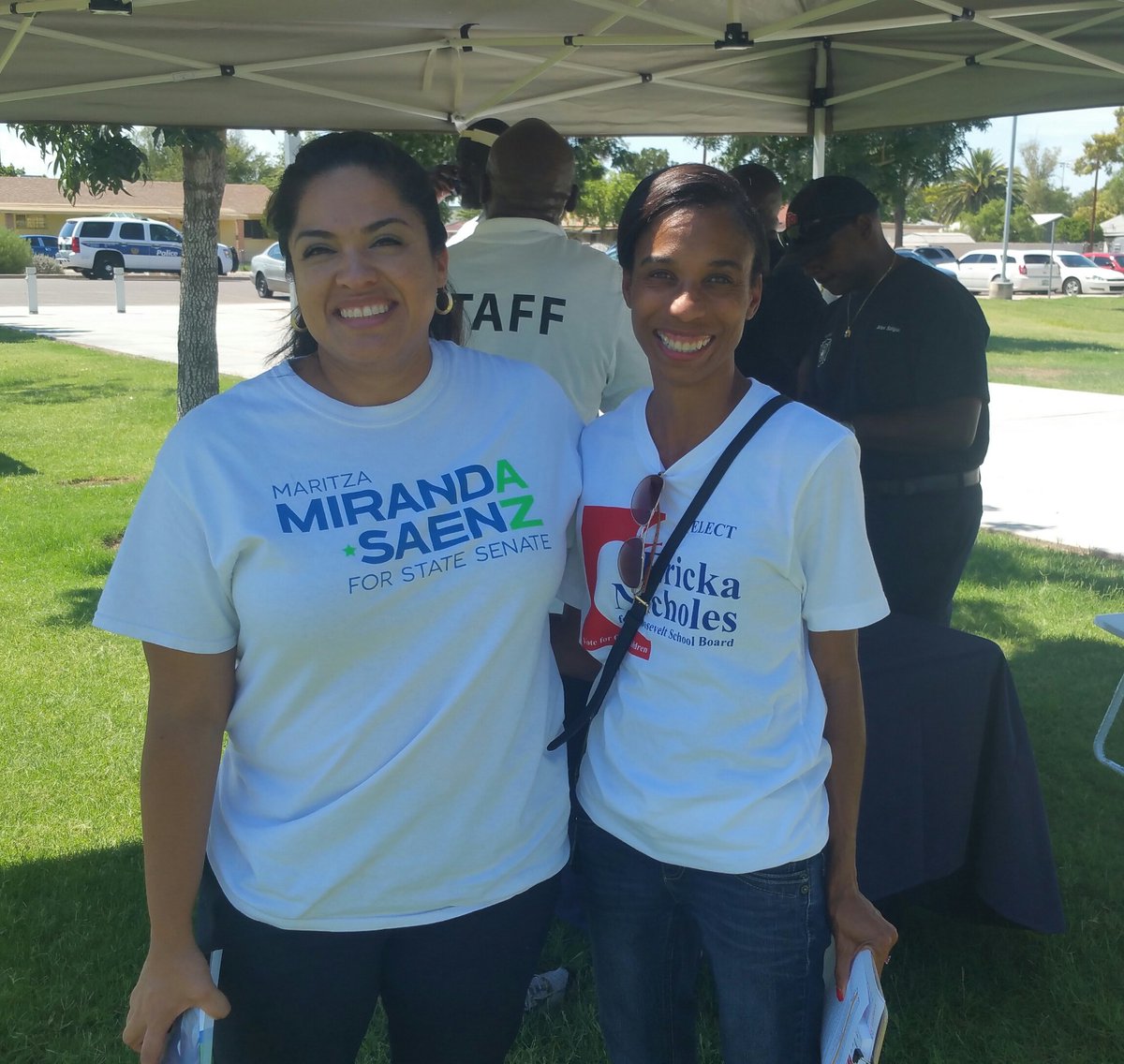 drelnewton's tweet photo. These two awesome ladies came yesterday to lend their support to Hood 2 Hood Thank You! @ErickaNicholes @Maritza4AZ https://t.co/yw7lnxAx0x