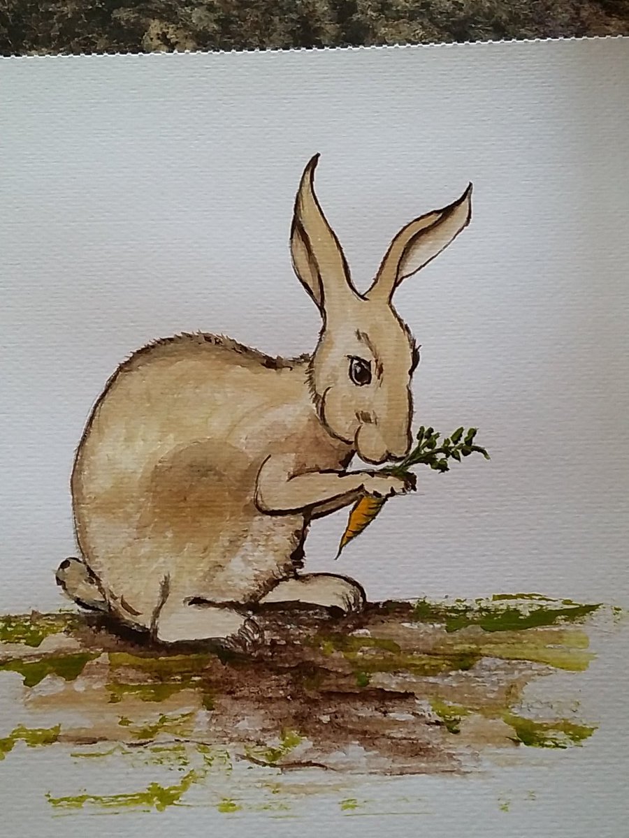 RitaAmesAuthor's tweet image. Doing what I want today so I painted a bunny!