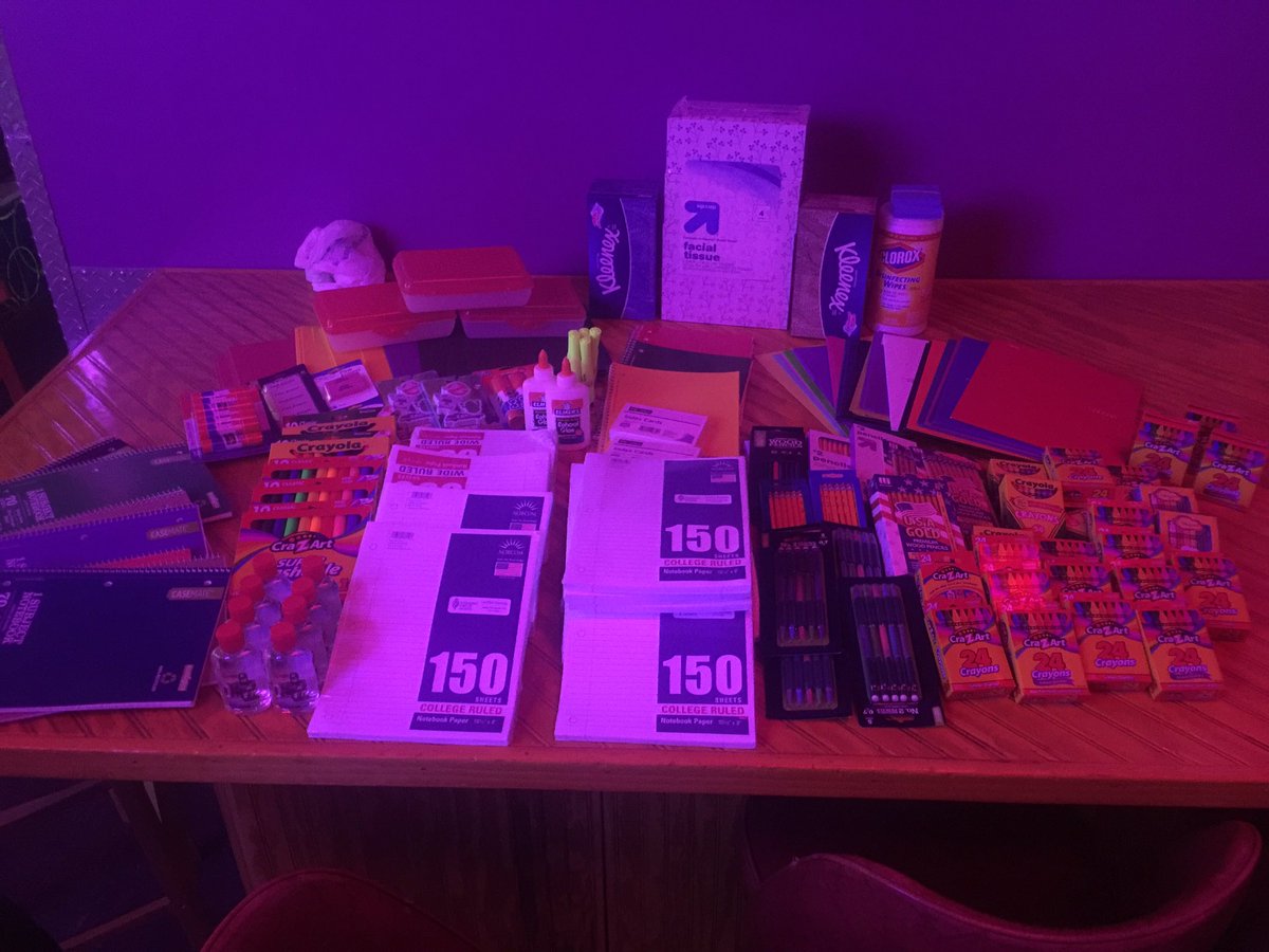 PCB chapter collected school supplies for our local schools