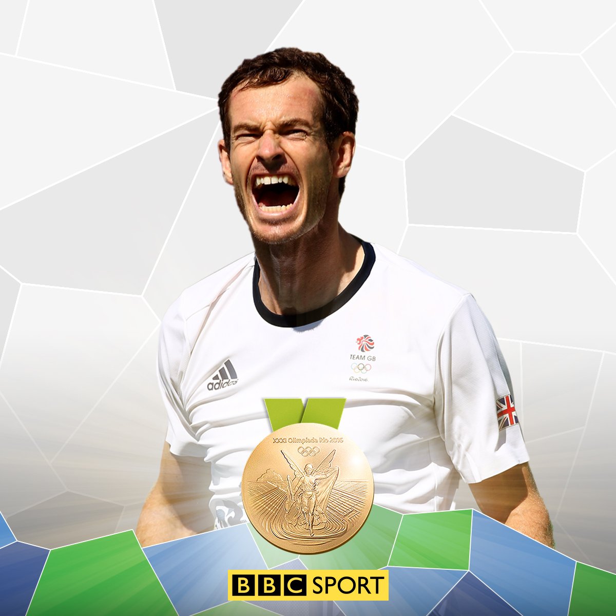 BBCSport's tweet image. It's GOLD! 🏅

Andy Murray is the first player to win two Olympic singles titles.

bbc.in/2aS9IxX #Rio2016