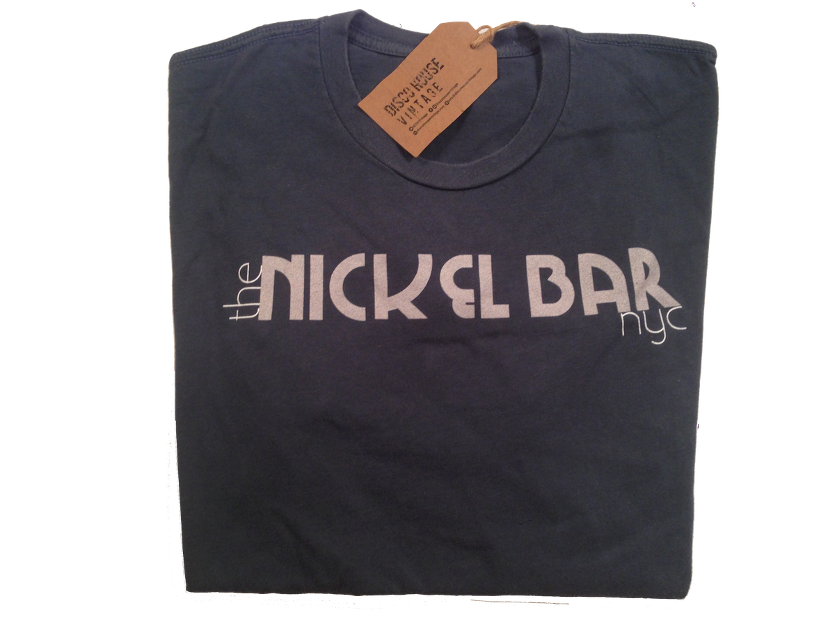 DHVintage's tweet photo. Our Nickel Bar T Shirt Indigo Blue, slightly faded lettering for vintage look. 100% cotton https://t.co/6aqgFbN6QZ https://t.co/2Q79A5GEWJ