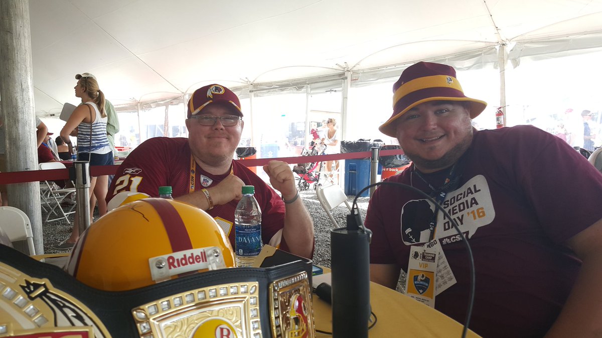 iSimplyKia's tweet photo. My table buddies @RCRedskins @DOOMer77 #RedskinsSocialDay #skinscamp #redskins #httr https://t.co/K4IAUTmXuz