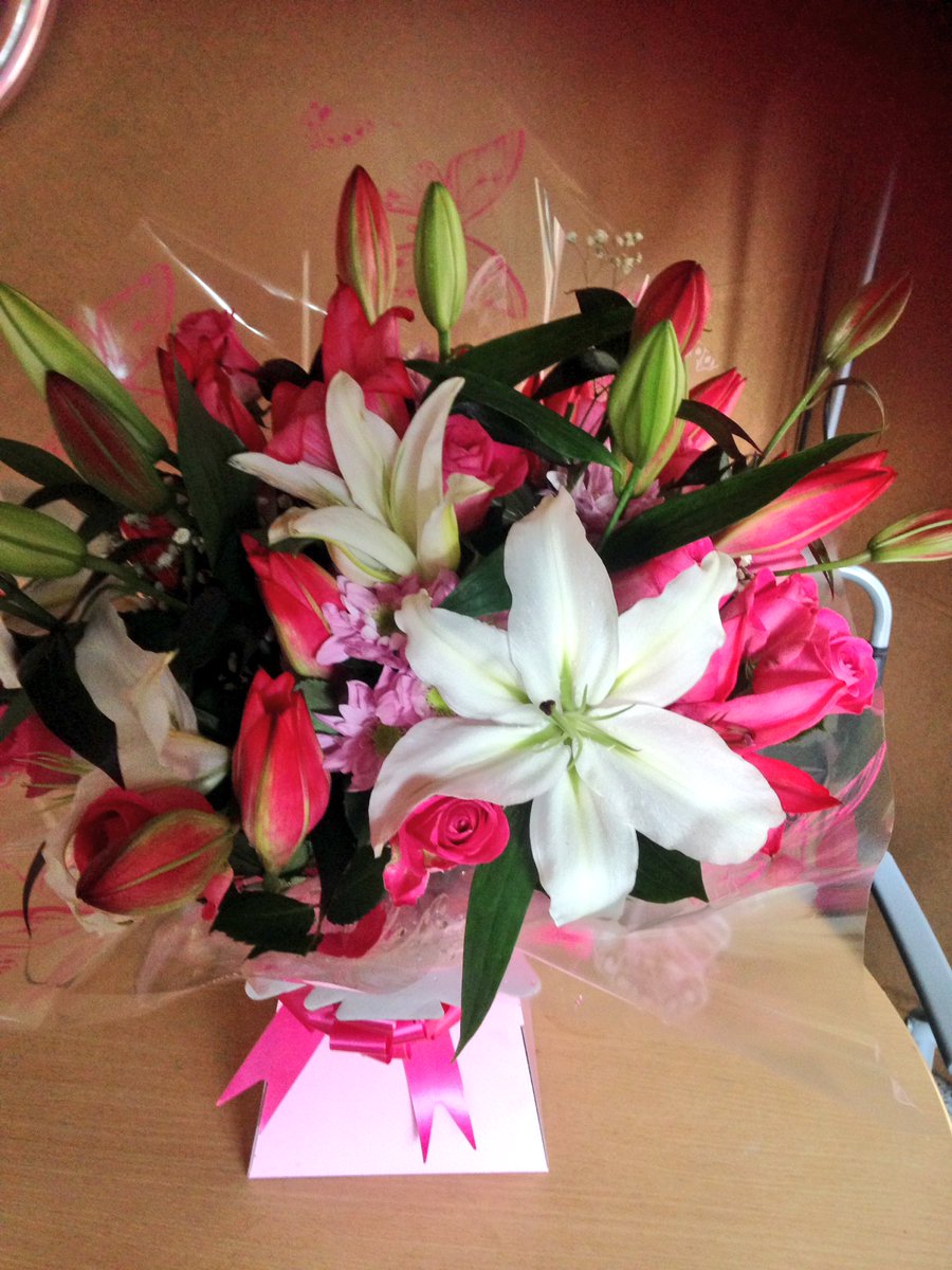 Lilies and roses mixed Aqua box #flowerarangement