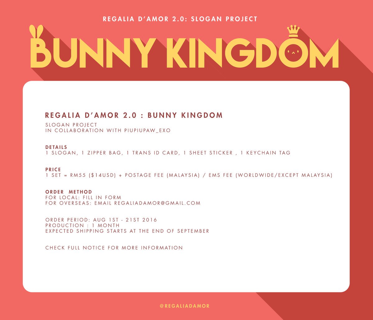 dancingninibear's tweet photo. [USA] Group Order
💥EXO Suho / Junmyeon Fanart Slogan💥 @regaliadamor 
Close: Aug-19
Form: https://t.co/ZbGwjfqWY1 https://t.co/IMWMZa8z8Y