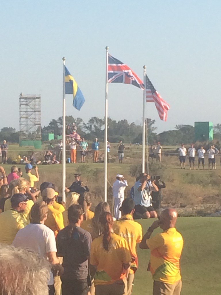 #OlympicGolf proud to see the USA flag representing Matt Kuchar's Bronze finish. Great day for golf worldwide