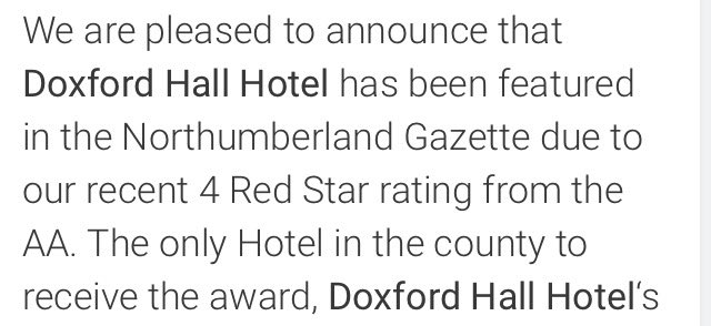 ChrisPatrick147's tweet photo. Perfect venue for weddings, conferences &amp; unbelievable food at the George Runciman restaurant @DoxfordHall #4redstar https://t.co/j2kq9H6ojY