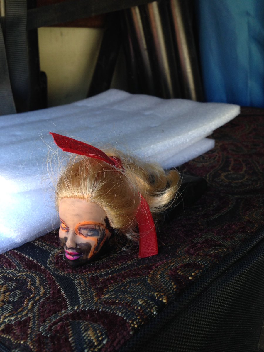 MovingAirProd's tweet photo. Just found this head in my truck this afternoon. Someone putting the bad juju on me? https://t.co/ueJChfndKB