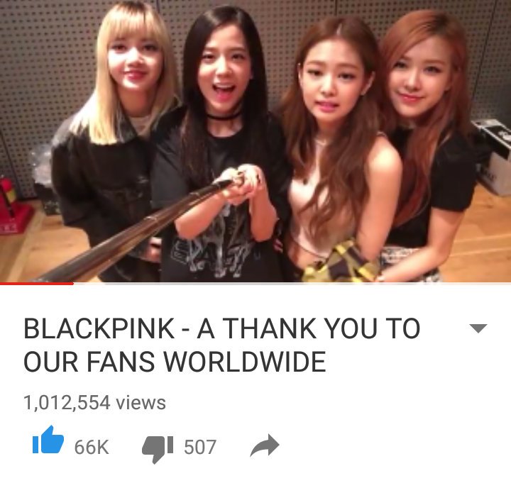 chartsblackpink's tweet photo. "A THANK YOU TO OUR FANS WORLDWIDE" reaches 1 MILLION views! https://t.co/IyTkPAy7hc