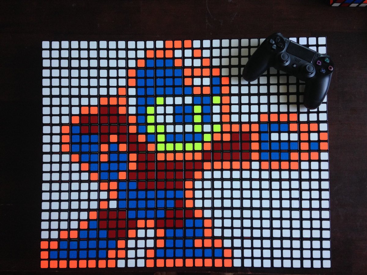 Pixelperspect8's tweet image. Made with 80 Rubik's Cubes @Kotaku @Dtoid @thegridgg #cubes #cubelife