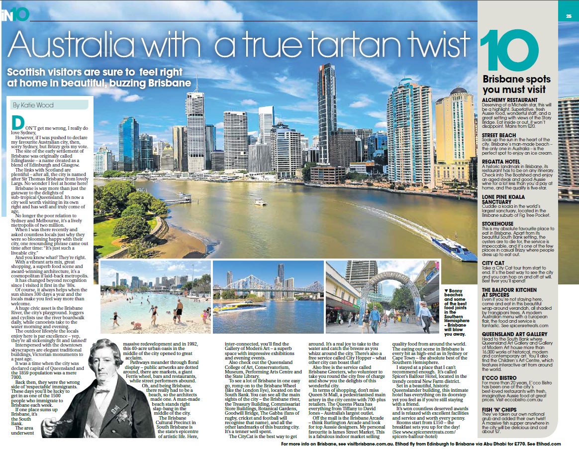"It's a cosmopolitan laid-back metropolis" - Scotland's <a href="/Sunday_Post/">The Sunday Post</a> shares a shining review of #Brisbane