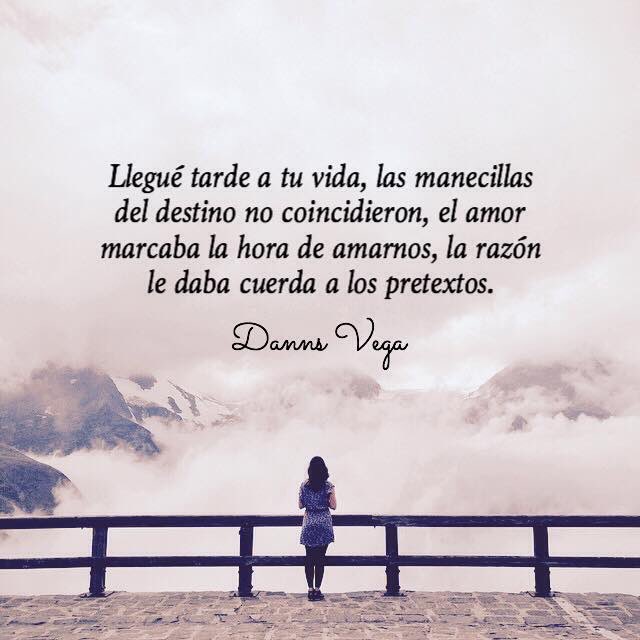 DannsVega's tweet photo. Llegué tarde a tu vida, las manecillas del destino no coincidieron, el amor marcaba la hora de amarnos: https://t.co/eYpYeRpQ23