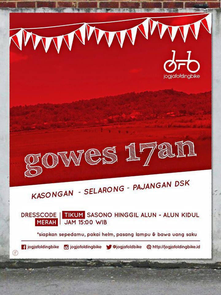 Gowes Kemerdekaan bareng Jogja Folding Bike. Yuk gabung..