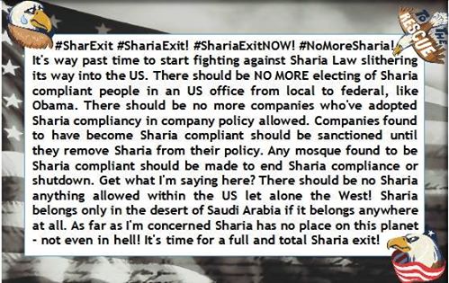 gntlman's tweet photo. Sharia is UNCONSTITUTIONAL! #SharExit! https://t.co/NeryEyLPtt