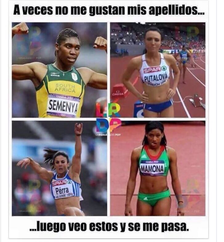RaulGomez82's tweet photo. Apellidos olímpicos!!! #Mamona #putalova #semenya #perra #JuegosOlimpicos https://t.co/shdcVVig6P