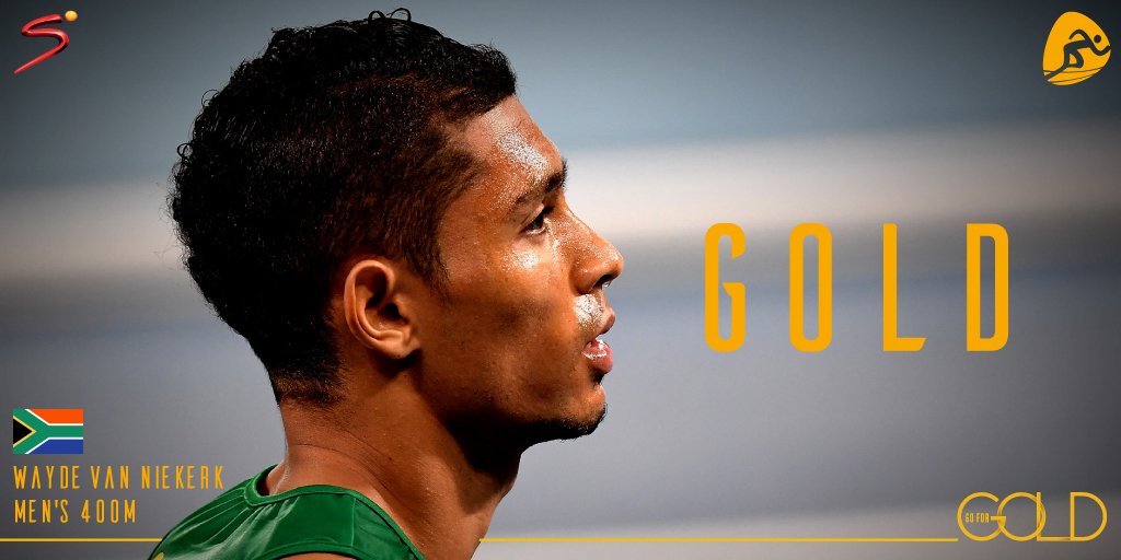 ABSOLUTELY SENSATIONAL
Wayde van Niekerk wins #RSA's first #GOLD of #Rio2016 in the 400m setting a NEW WORLD RECORD.