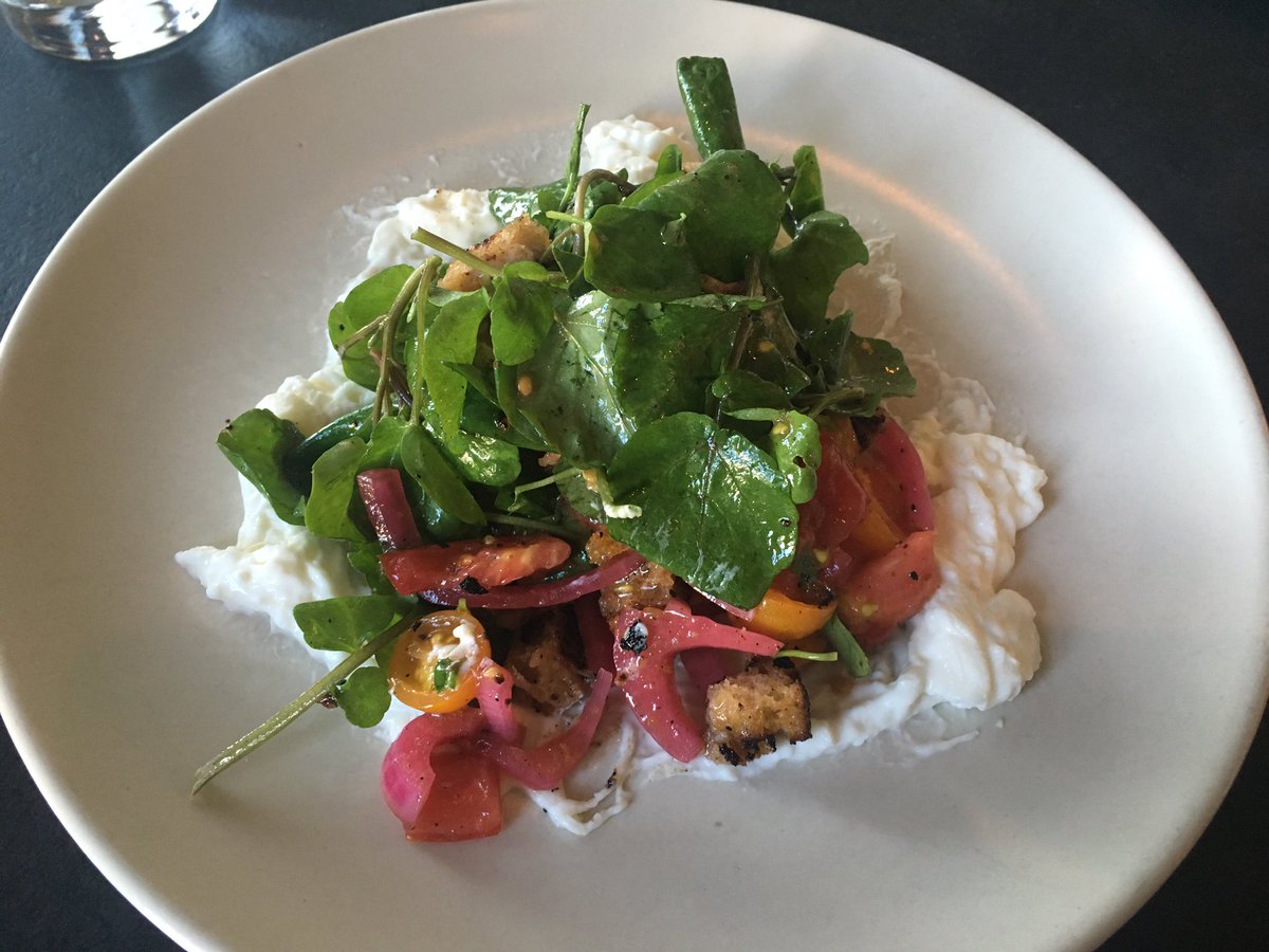 ClarifyUp's tweet image. Bursts, tomato, pickled fennel, cress at Rivoli in Berkeley.