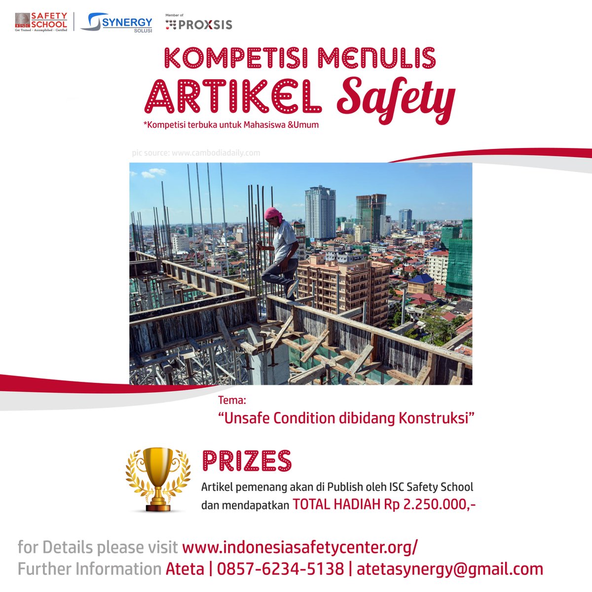 ISCSAFETYCENTER's tweet photo. Ayo Buruan!! Ikuti Kompetisi Menulis Article Safety @ISCSAFETYCENTER - Selengkapnya https://t.co/SK4BkoATdA.
#71thRI https://t.co/xXGTBGZGD9