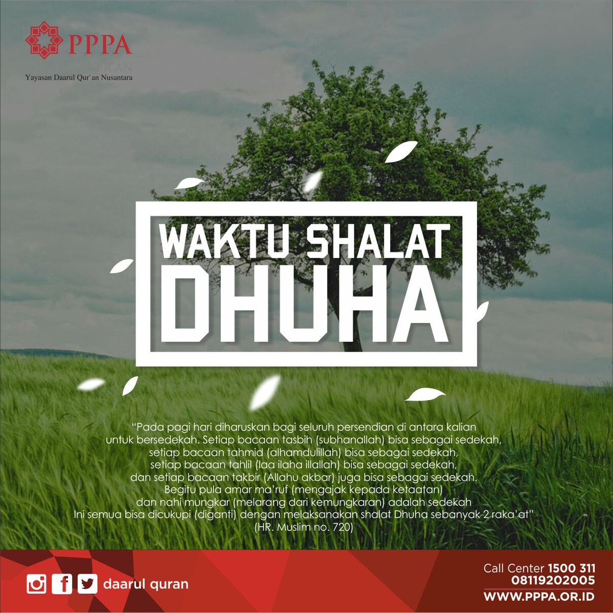 Daarul_Quran's tweet photo. Sudah sedekah bagi seluruh persendian tubuh anda? Mumpung masih ada waktu..
#DhuhaYuk!
#DoaYuk! https://t.co/YsLOMxuo3z