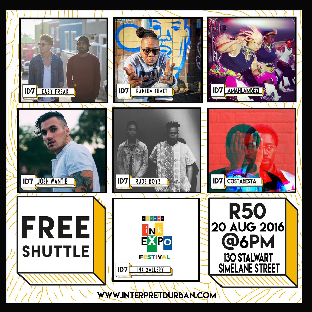 This Saturday the 20th August we unleash #Durban on Durban in an avalanche of art, music &amp; goodness! #ID7