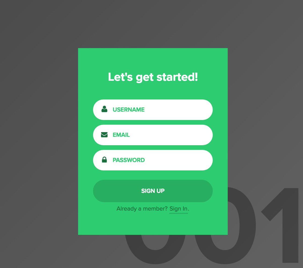 thatguyemil's tweet photo. Daily UI - 001 Sign Up #dailyui #001 / Codepen: https://t.co/q1pEp8G8og https://t.co/YOC8iYSjls