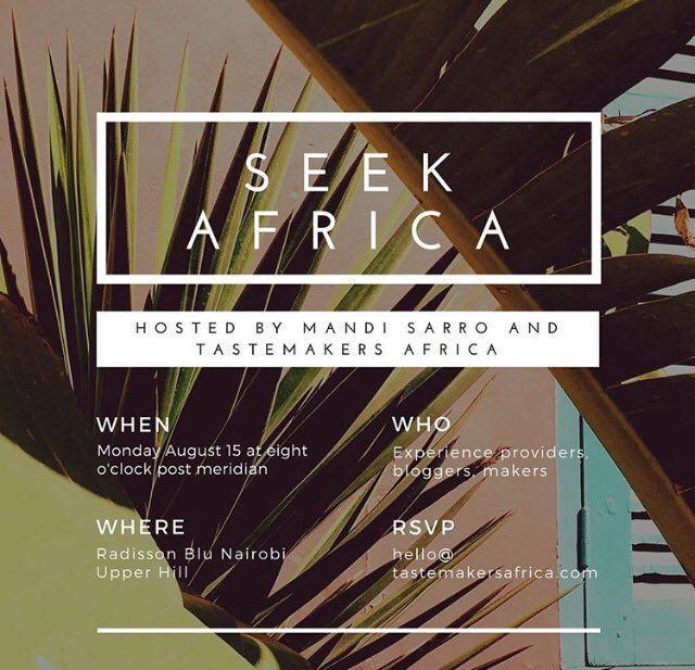 Anyone who wants to meet <a href="/jessbinxx/">Jessica Stafford</a> &amp; I tonight and learn more about the competition. #SEEKAFRICA #tstmkrsafrica👇🏾