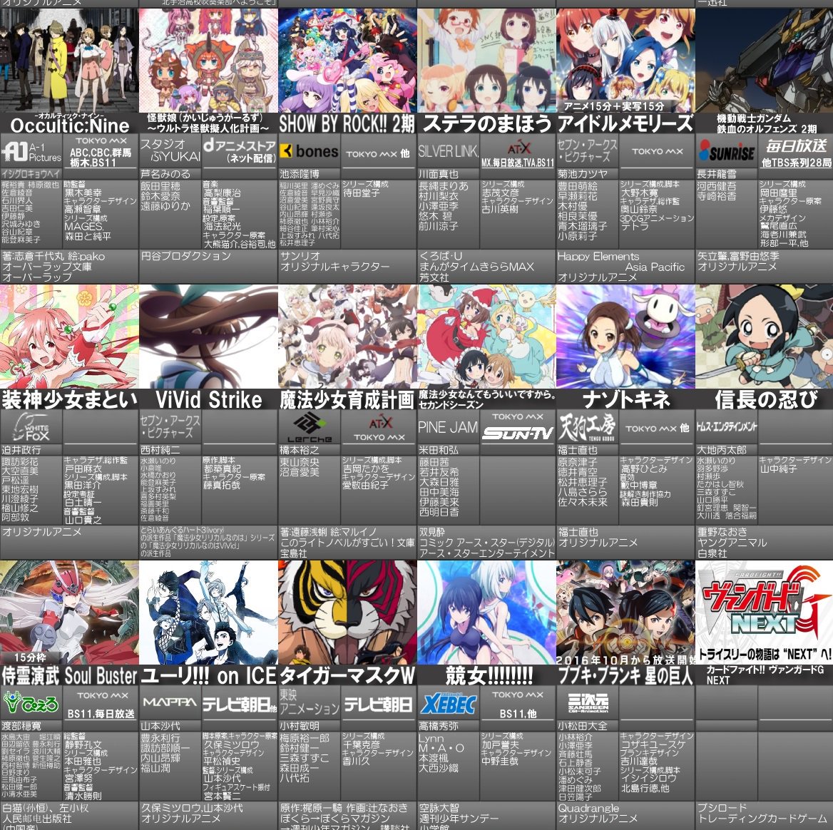 たると 16年秋アニメ一覧画像 第2版きたあああ T Co Vb5zkhfdlu T Co B8ukudlqji Twitter たると 16年秋アニメ一覧画像 第2版きたあああ T Co Vb5zkhfdlu T Co B8ukudlqji Twitter