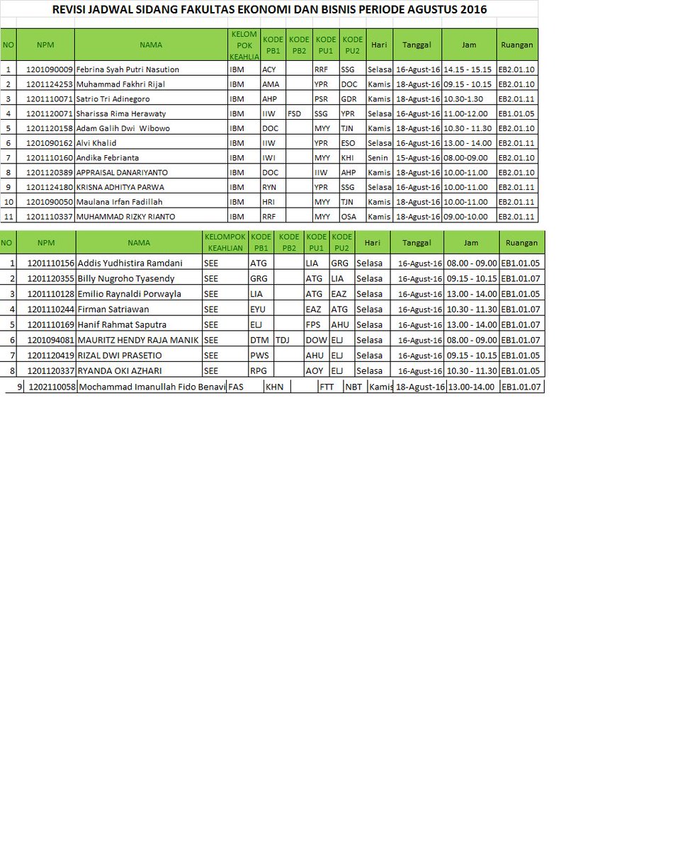 revisi jadwal sidang periode agustus