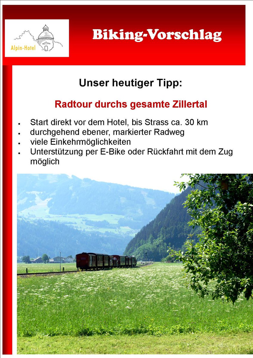 Schrofenblick's tweet photo. #radfahren im #zillertal #intirol?
Unsere Vorschläge für eine tolle Radtour in #mayrhofen
#urlaub #hotel #Austria https://t.co/Dzg2bOojpX