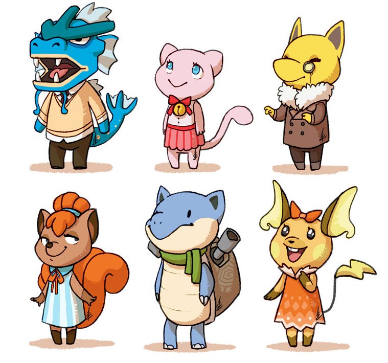 Celebrate #PokemonGO and the upcoming #AnimalCrossing mobile game with this crossover art! [credit] Ana Earley
