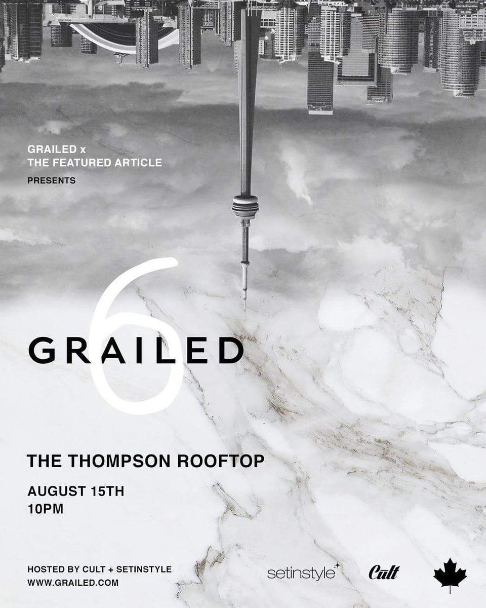 AGold_1's tweet photo. Join us tonight for #NTWRK @ the @ThompsonToronto Rooftop Lounge as we present @grailed #CultTO #SetInStyle #Toronto https://t.co/B5mlRs88Ge